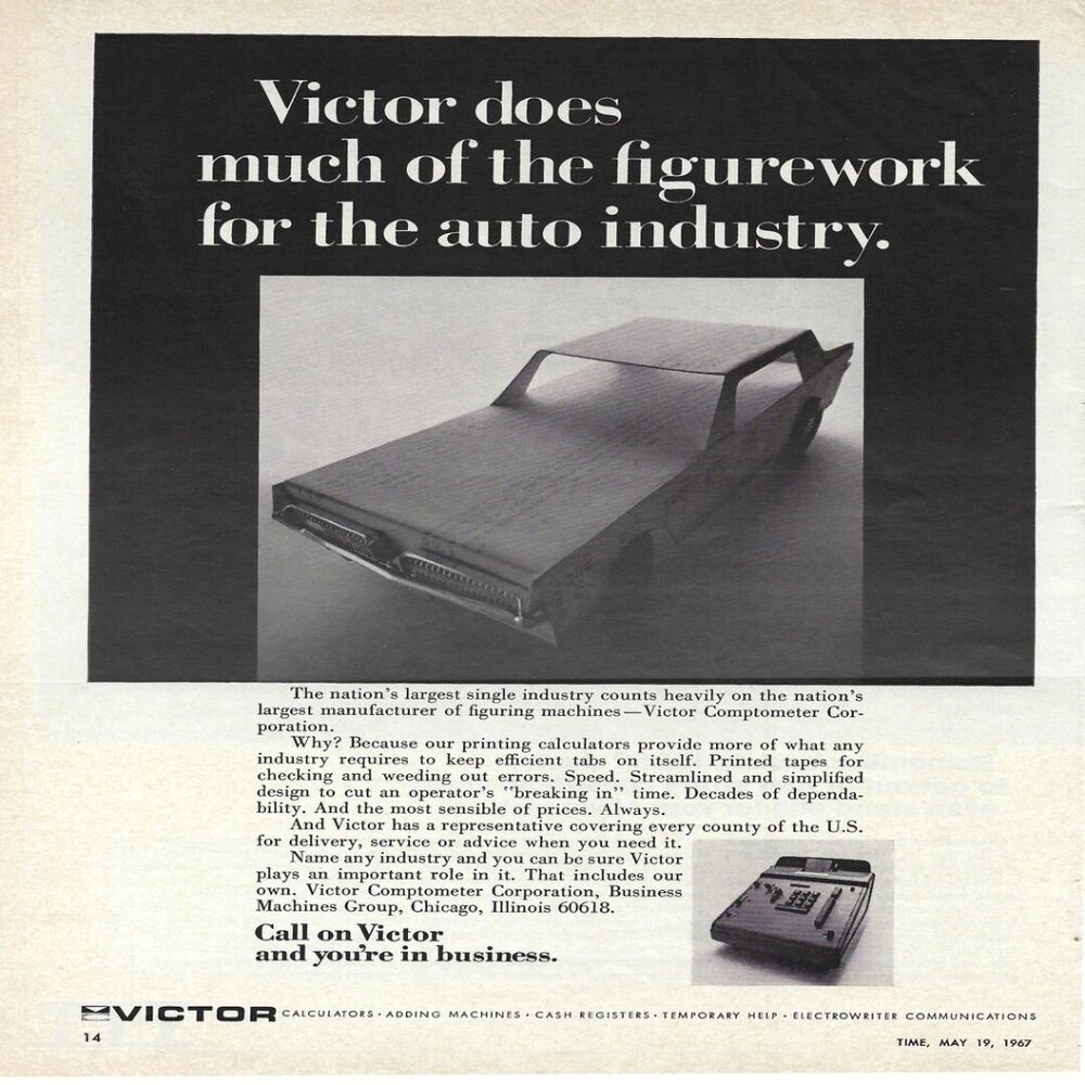 1967 Victor Figurework for the Auto Industry Vintage Magazine Print Ad/Poster